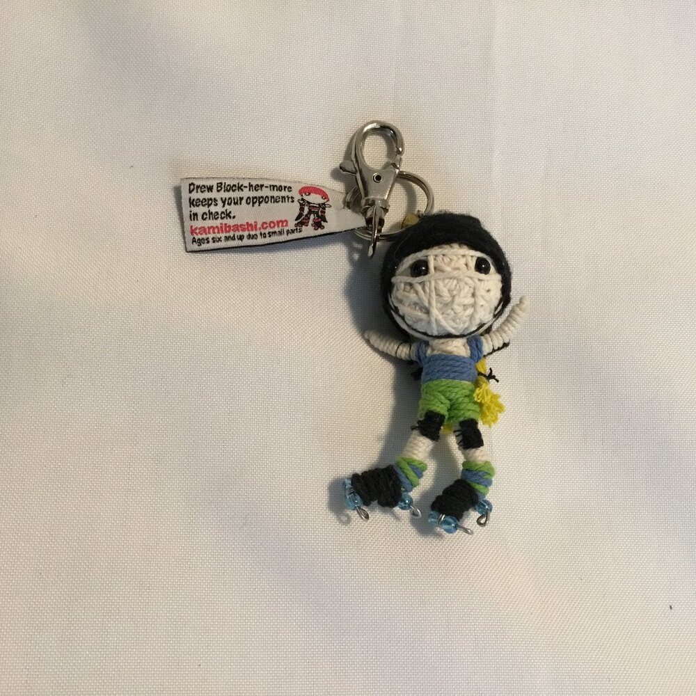Kamibashi Drew Block her more Original String Doll Gang Keychain Toy Green W/Tag